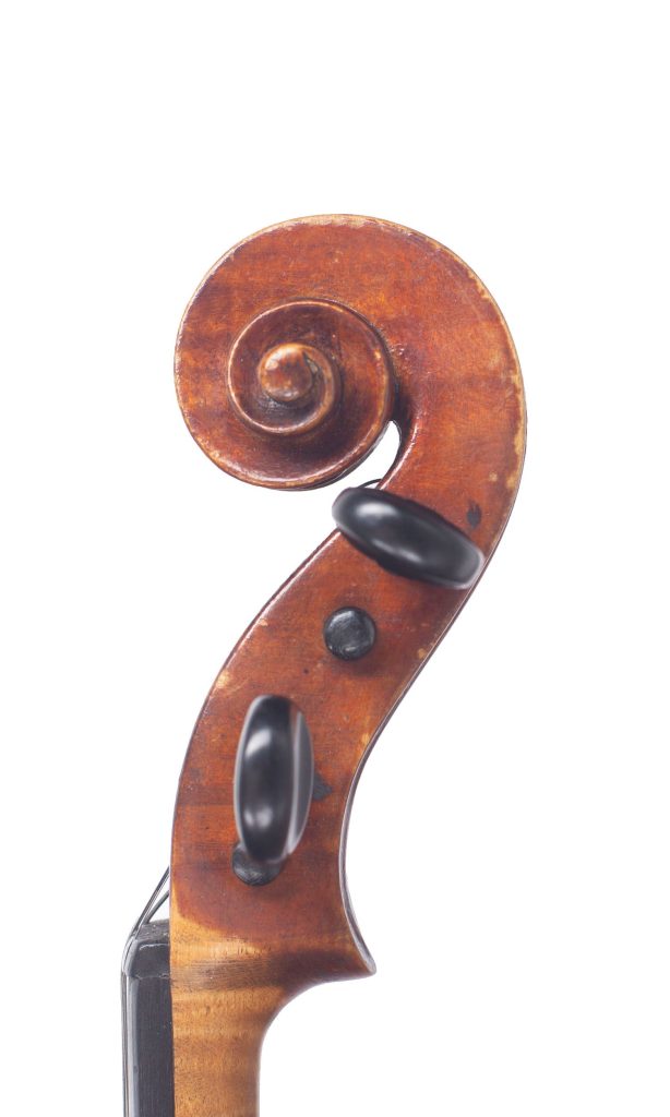 Violin by Robert A. Stanley, Manchester, 1901 — scroll