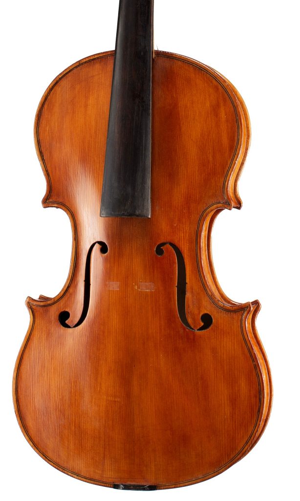 A viola by Giuseppe Nupieri, Rome, 1976 — angled view, 20°