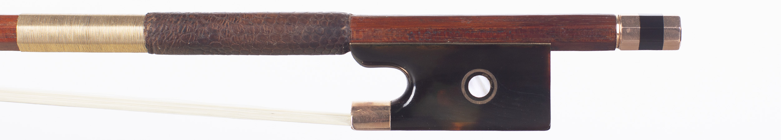 A gold and tortoiseshell-mounted violin bow by Lothar Seifert, Bubenreuth, circa 1970 — frog