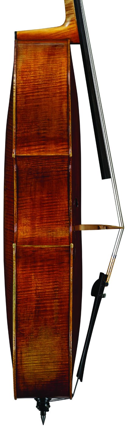 Side view of the ‘Archinto’ Stradivari cello, treble side