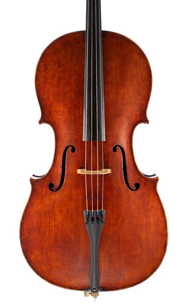 A cello labelled Thos. Kennedy, from the Collection of Andrew Hooker